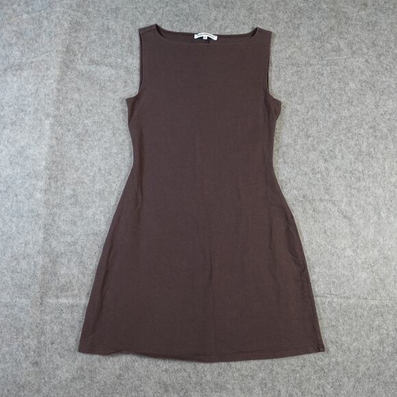 Reformation Dress Womens Small Nataly Mini Boat Neck Brown Knit Bodycon - Picture 3 of 11